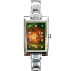 Orange Rose Rectangle Italian Charm Watch by Delasel