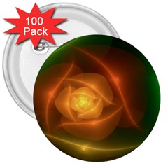 Orange Rose 3  Buttons (100 Pack)  by Delasel