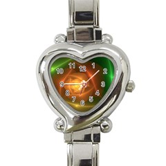 Orange Rose Heart Italian Charm Watch by Delasel