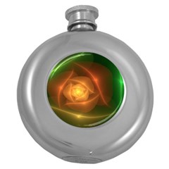 Orange Rose Round Hip Flask (5 Oz) by Delasel