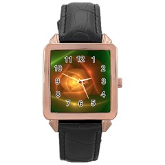 Orange Rose Rose Gold Leather Watch 