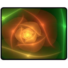 Orange Rose Double Sided Fleece Blanket (medium) 