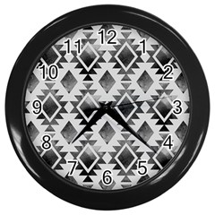 Hand Painted Black Ethnic Pattern Wall Clocks (black)