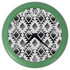 Hand Painted Black Ethnic Pattern Color Wall Clocks by TastefulDesigns