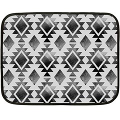 Hand Painted Black Ethnic Pattern Fleece Blanket (mini)