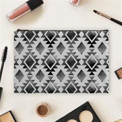 Hand Painted Black Ethnic Pattern Cosmetic Bag (large)  by TastefulDesigns