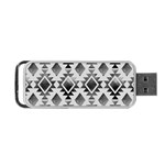 Hand Painted Black Ethnic Pattern Portable USB Flash (Two Sides) Front