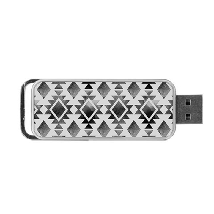 Hand Painted Black Ethnic Pattern Portable USB Flash (Two Sides)