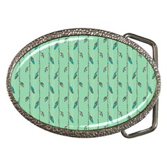 Seamless Lines And Feathers Pattern Belt Buckles by TastefulDesigns