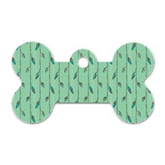 Seamless Lines And Feathers Pattern Dog Tag Bone (one Side) by TastefulDesigns