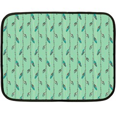 Seamless Lines And Feathers Pattern Fleece Blanket (mini)