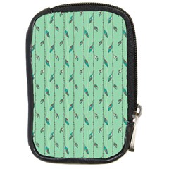 Seamless Lines And Feathers Pattern Compact Camera Cases by TastefulDesigns