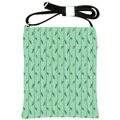 Seamless Lines And Feathers Pattern Shoulder Sling Bags