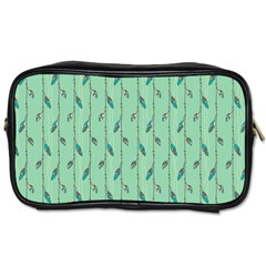 Seamless Lines And Feathers Pattern Toiletries Bags by TastefulDesigns