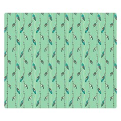 Seamless Lines And Feathers Pattern Double Sided Flano Blanket (small) 