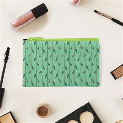 Seamless Lines And Feathers Pattern Cosmetic Bag (xs)