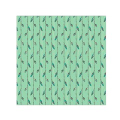 Seamless Lines And Feathers Pattern Small Satin Scarf (square)