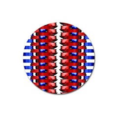 The Patriotic Flag Magnet 3  (round) by SugaPlumsEmporium