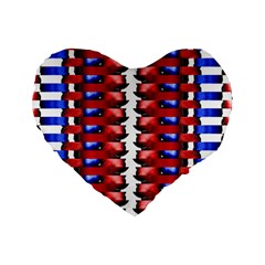 The Patriotic Flag Standard 16  Premium Heart Shape Cushions by SugaPlumsEmporium