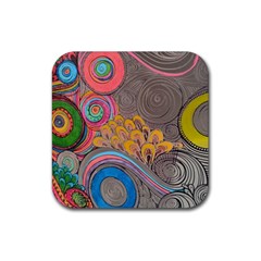 Rainbow Passion Rubber Coaster (square)  by SugaPlumsEmporium