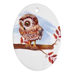 Owl Ornament (oval) 