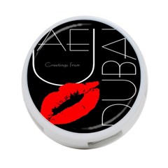 Greetings From Dubai  Red Lipstick Kiss Black Postcard Uae United Arab Emirates 4-port Usb Hub (one Side) by yoursparklingshop