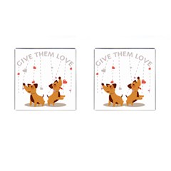 Give Them Love Cufflinks (square) by TastefulDesigns