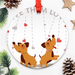 Give Them Love Round Ornament (two Sides)  by TastefulDesigns