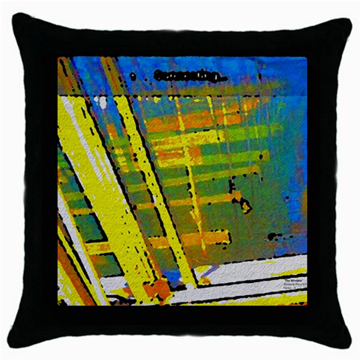 Pretty in Yellow Throw Pillow Case (Black)