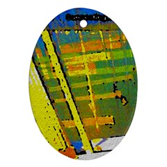 Pretty In Yellow Oval Ornament (two Sides)