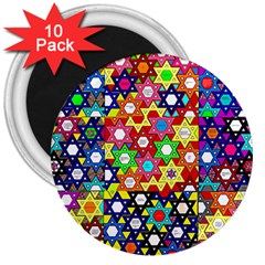 Star Of David 3  Magnets (10 Pack)  by SugaPlumsEmporium