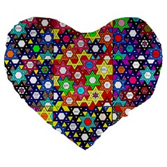 Star Of David Large 19  Premium Heart Shape Cushions