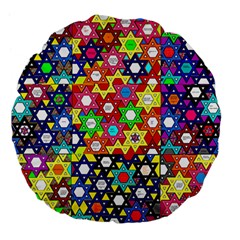 Star Of David Large 18  Premium Flano Round Cushions