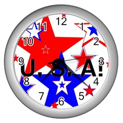 The Patriot Usa Wall Clocks (silver)  by SugaPlumsEmporium