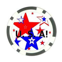 The Patriot Usa Poker Chip Card Guards by SugaPlumsEmporium