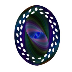 Eye Of The Galactic Storm Oval Filigree Ornament (2-side) 