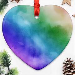 Rainbow Watercolor Ornament (heart)  by StuffOrSomething