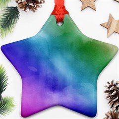 Rainbow Watercolor Ornament (star)  by StuffOrSomething