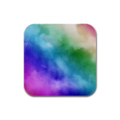 Rainbow Watercolor Rubber Square Coaster (4 Pack)  by StuffOrSomething