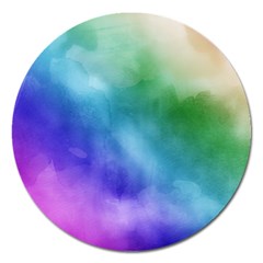 Rainbow Watercolor Magnet 5  (round) by StuffOrSomething