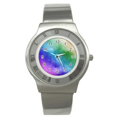 Rainbow Watercolor Stainless Steel Watch by StuffOrSomething