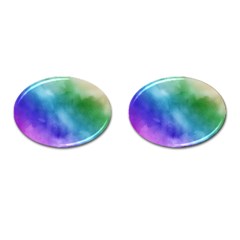 Rainbow Watercolor Cufflinks (oval) by StuffOrSomething