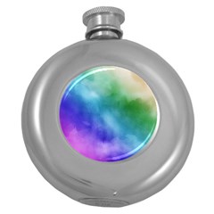 Rainbow Watercolor Round Hip Flask (5 Oz) by StuffOrSomething