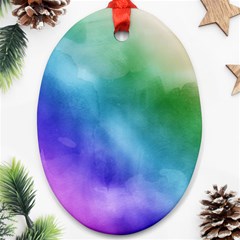 Rainbow Watercolor Oval Ornament (two Sides) by StuffOrSomething