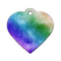 Rainbow Watercolor Dog Tag Heart (two Sides) by StuffOrSomething