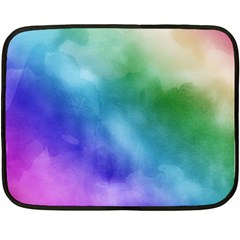 Rainbow Watercolor Double Sided Fleece Blanket (mini)  by StuffOrSomething