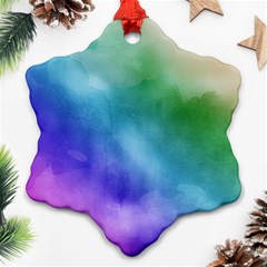 Rainbow Watercolor Ornament (snowflake)  by StuffOrSomething