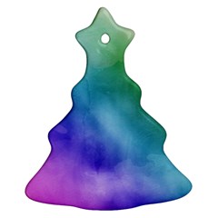 Rainbow Watercolor Christmas Tree Ornament (2 Sides) by StuffOrSomething