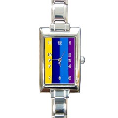 Rainbow Painting On Wood Rectangle Italian Charm Watch by StuffOrSomething