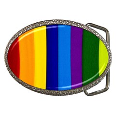 Rainbow Painting On Wood Belt Buckles by StuffOrSomething